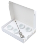 Mobile Preview: "Clack-Geschenkbox" Set mit "Clack" Eieröffner mit weißem Keramikei, 4 weißen Porzellan Eierbechern